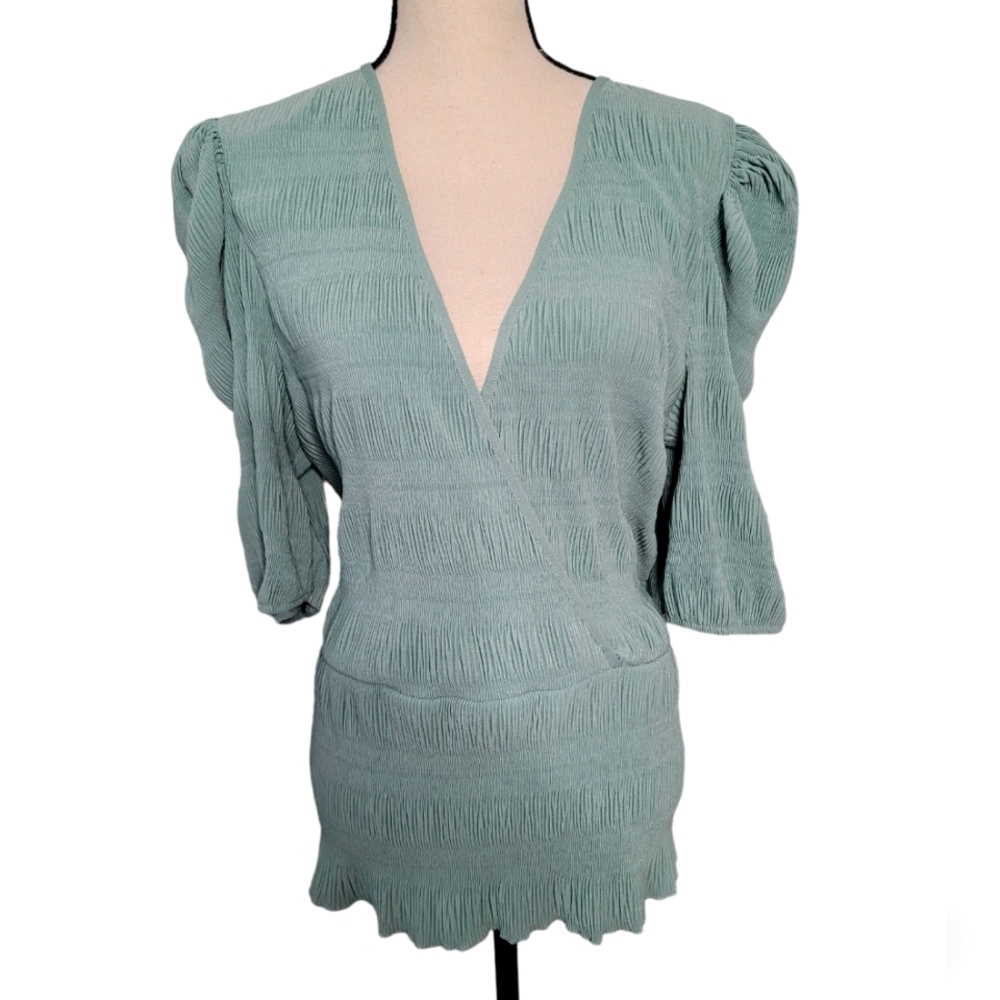 asos Mint Green V-neck Blouse Size 18